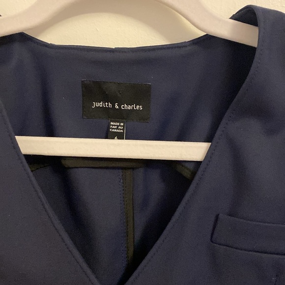 Judith & Charles - Blue Cotton Blazer - Picture 3 of 6